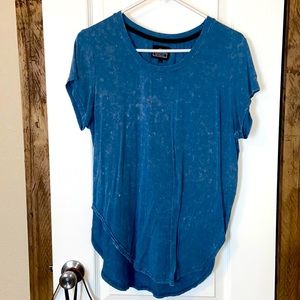 blue and white acid washed looking t-shirt